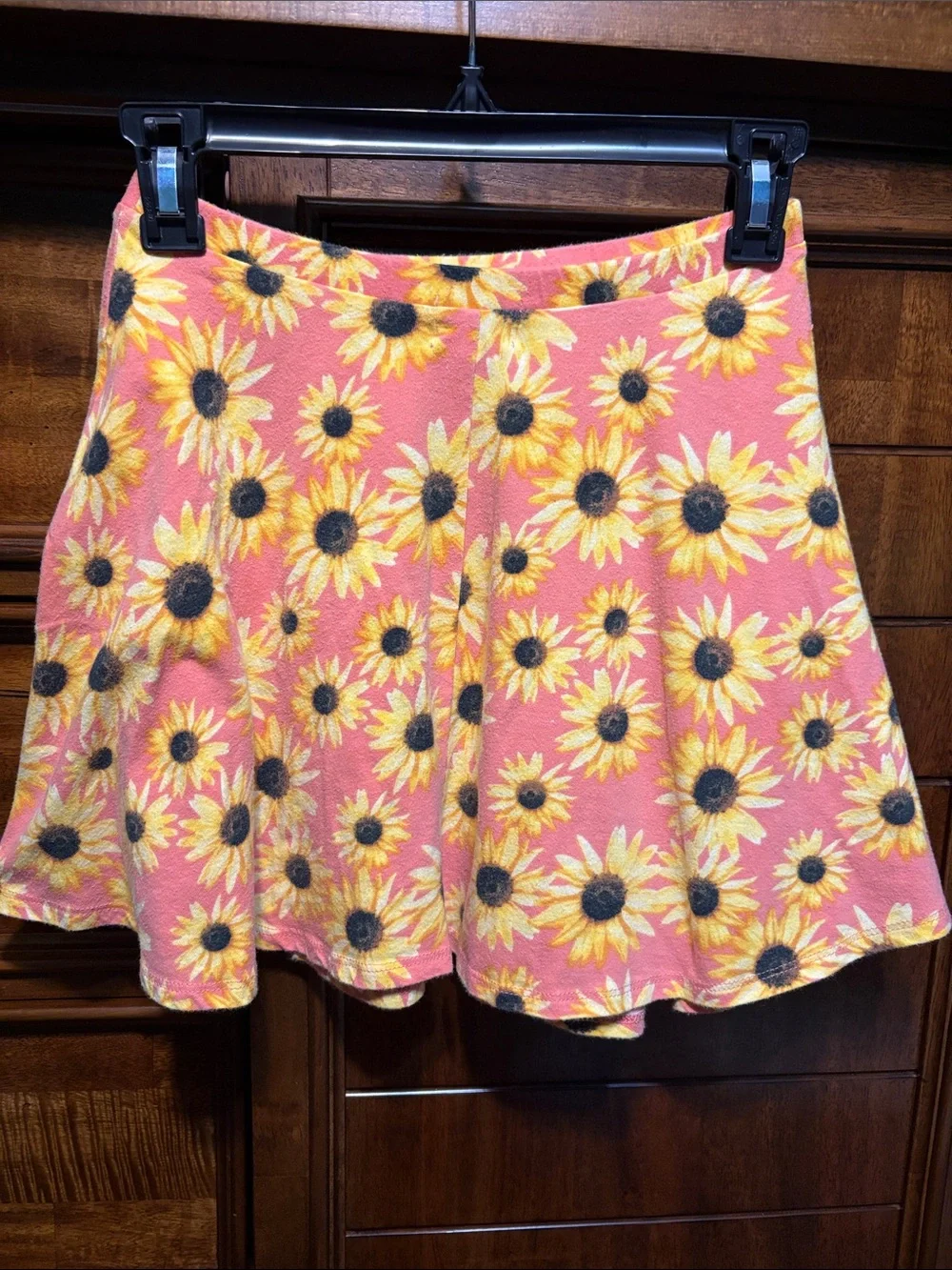 La Hearts Coral Sunflower Circle Skirt